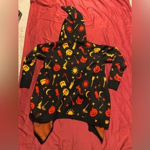 DISNEY HER UNIVERSE BLACK & ORANGE HOCUS POCUS OPEN SWEATER W/ HOOD SIZE L.